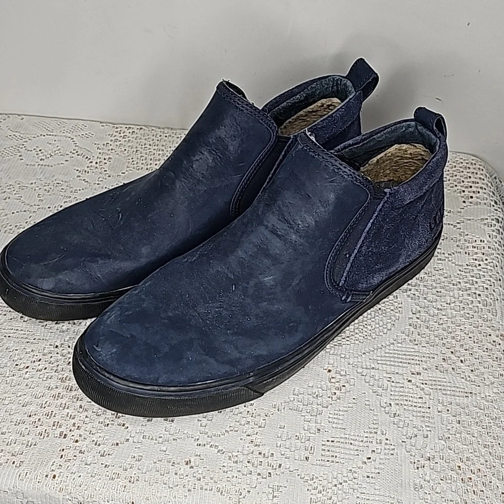 UGG men's Kemp waterproof suede leather navy blue slip on comfort system boot 11